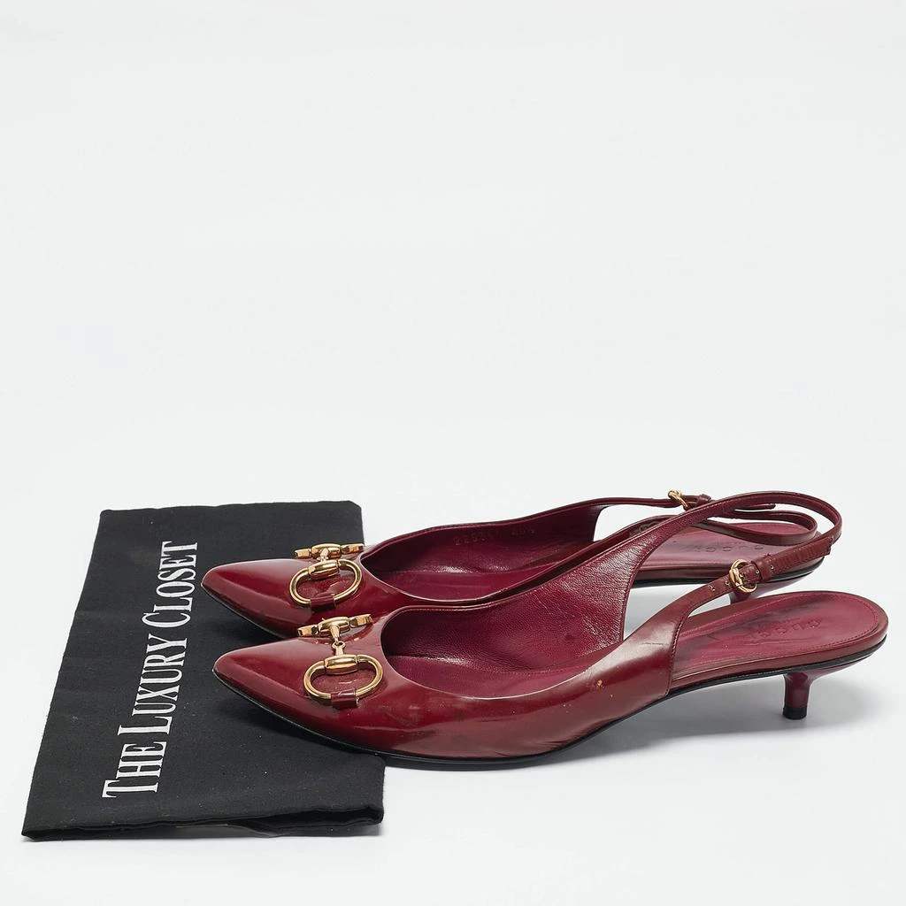 Gucci Gucci Burgundy Patent Leather Horsebit Slingback Pumps Size 40.5 9