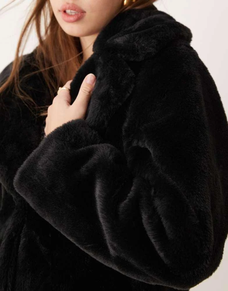 New Look New Look faux fur coat in black 3