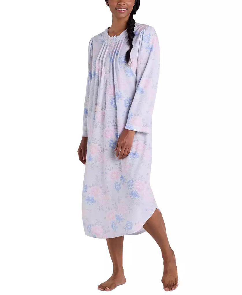 Miss Elaine Women's Printed Brushed Long Nightgown