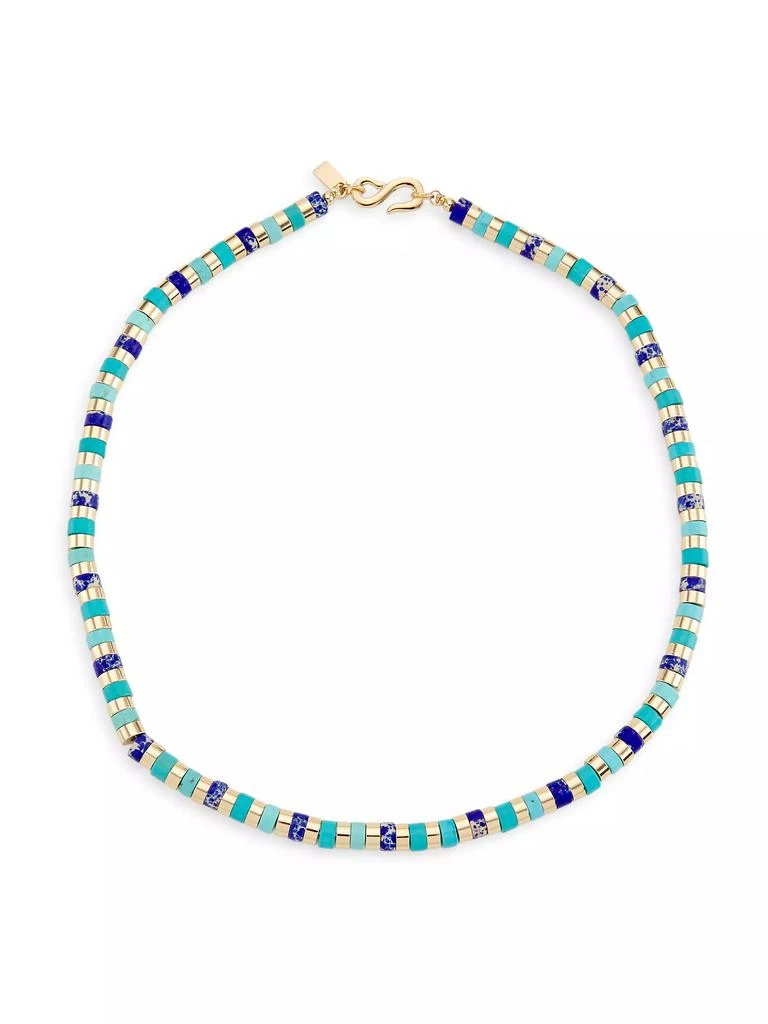 Kenneth Jay Lane 14K-Gold-Plated, Turquoise & Lapis Lazuli Beaded Necklace 1