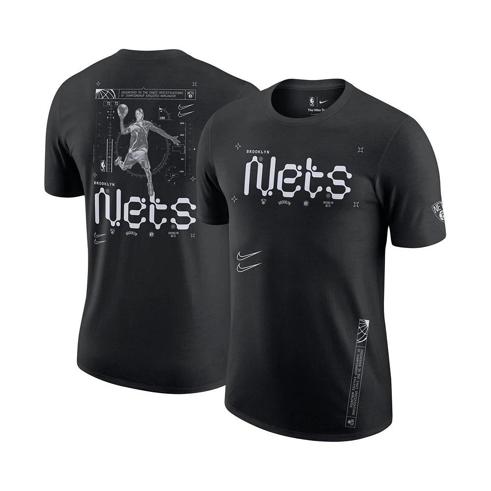 Nike Men's Black Brooklyn Nets Courtside Air Traffic Control Max90 T-shirt 1