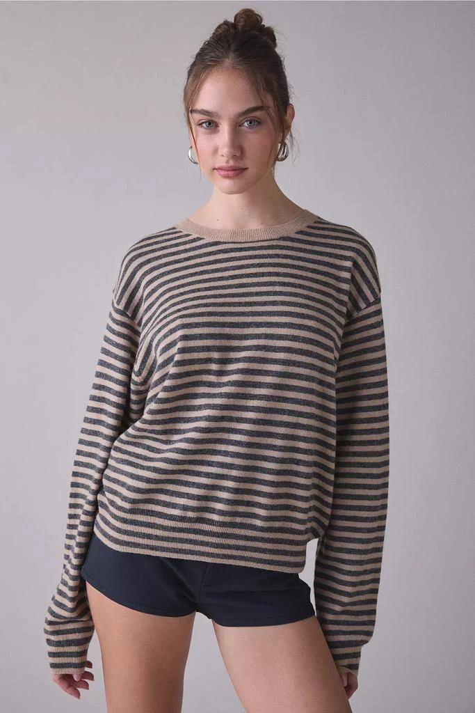 Lioness Lioness Olsen Scarf Detail Striped Long Sleeve Top 3