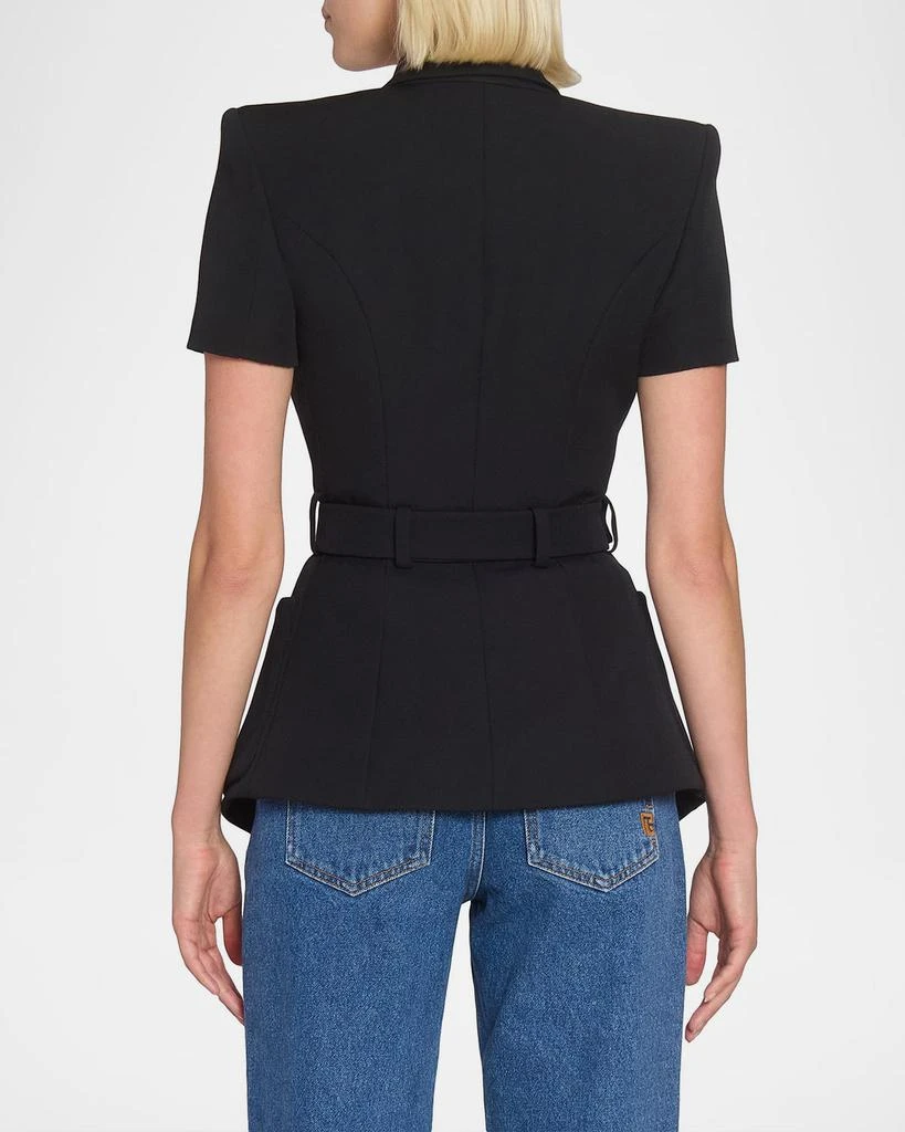 Balmain Tailored Short-Sleeve Belted Blazer Jacket 4