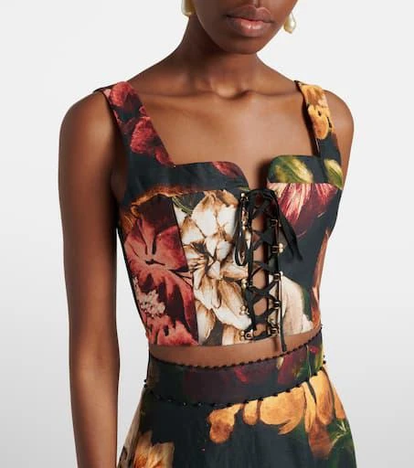 Agua by Agua Bendita Floral linen crop top 3