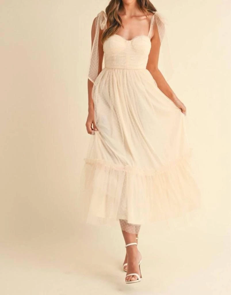 Mable - Swiss Dot Bow Maxi Dress  On Sale Now with Up to 45% Off |  Discover Exclusive Deals & Savings at BeyondStyle  Authentic Mable women >  dresses > maxi|2017669880|beige|clothing|dresses|maxi |patterned|polyester|women