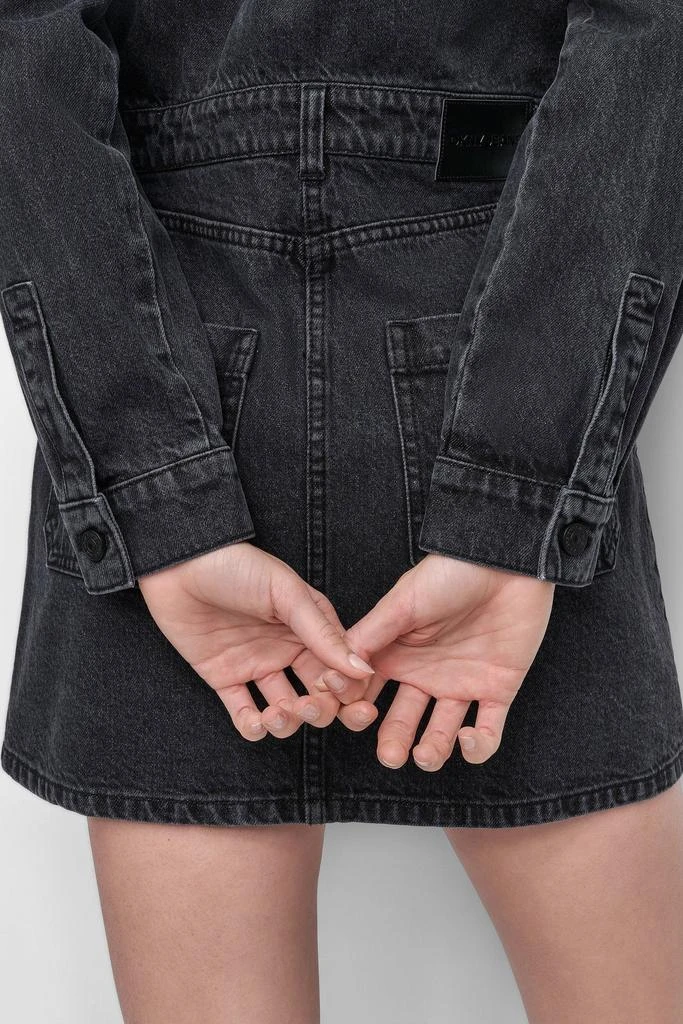 DKNY BUTTON DOWN LONG SLEEVE DENIM DRESS 5