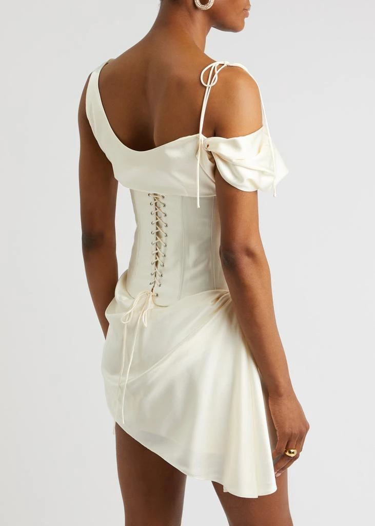DE LA VALI Brulee silk-satin corset mini dress 3