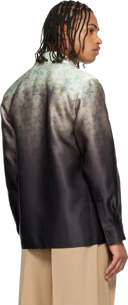 Jil Sander Green 
Black Floral Shirt 3
