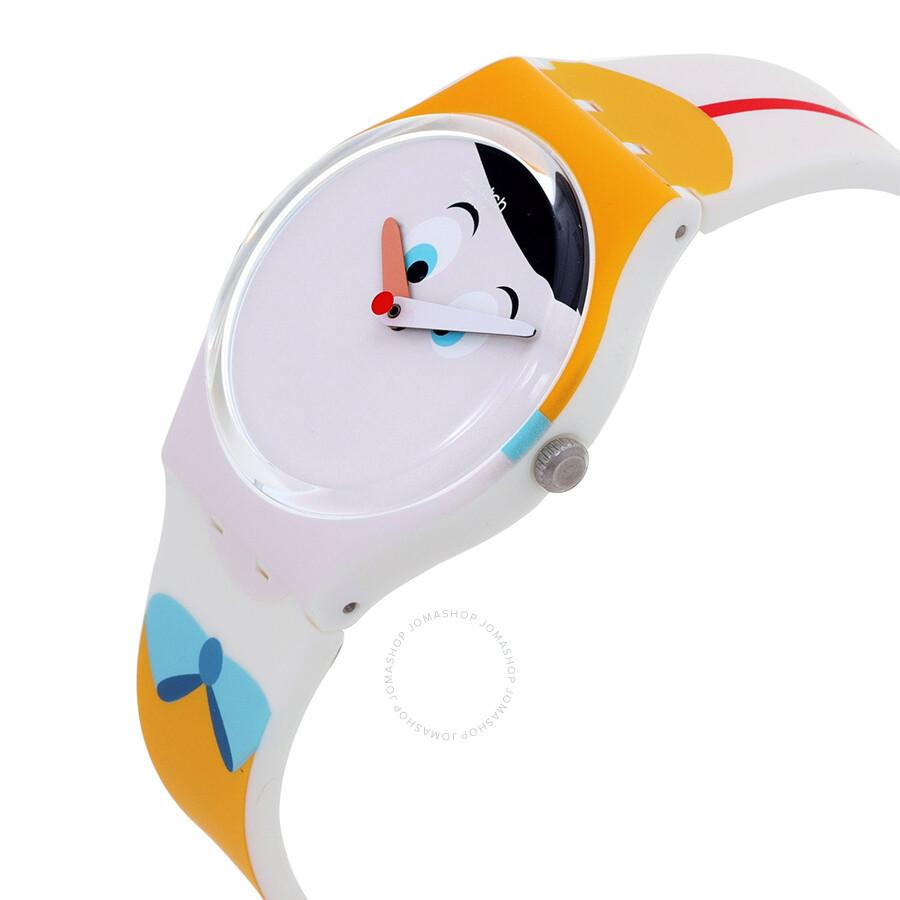 Swatch Naso Lungo Quartz White Dial Unisex Watch GW176