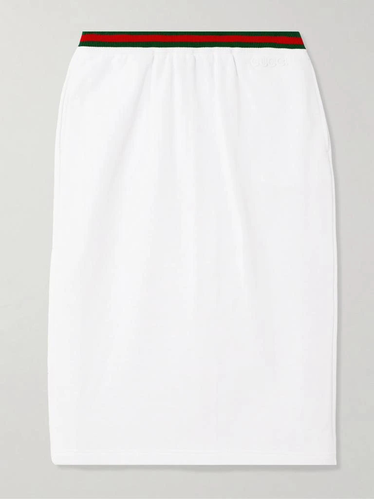 Gucci 条纹纯棉平纹布半身裙