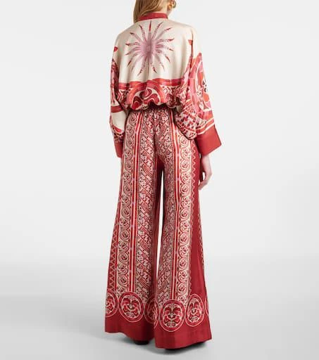 LA DOUBLE J Printed silk twill palazzo pants 3