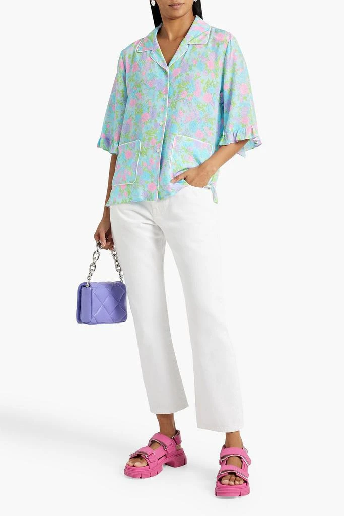 LES RÊVERIES Floral-print silk-crepe shirt 2