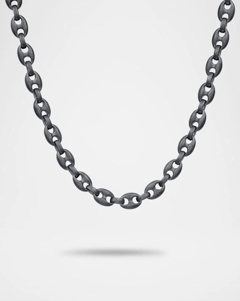 Marco Dal Maso Men
s Ulysses Oxidized Sterling Silver Marine Link Necklace, 20.5"L