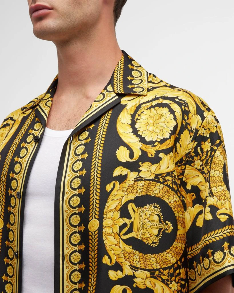 Versace Men's Barocco Silk Camp Shirt 5