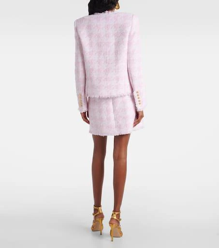 Balmain Houndstooth cotton-blend tweed jacket 3