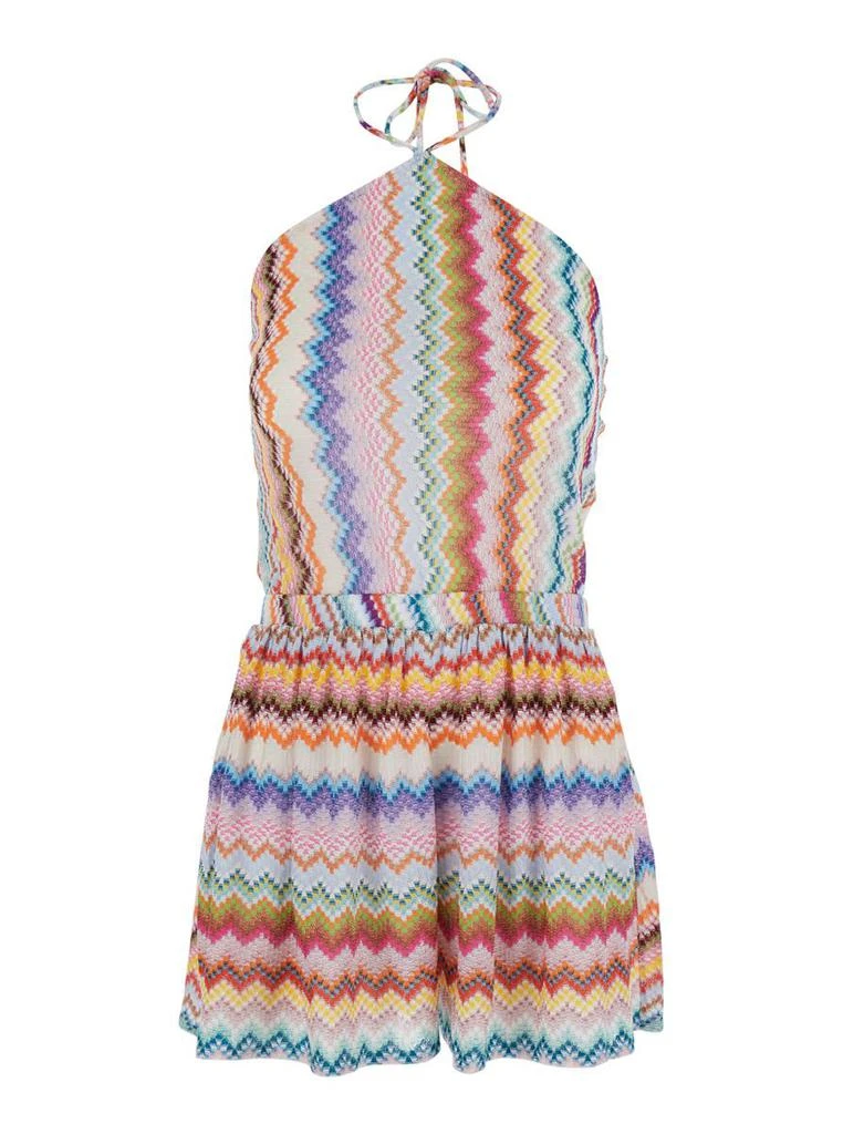 Missoni Multicolor Jumpsuit With All-Over Zig Zag Pattern In Lamé Viscose Woman 1