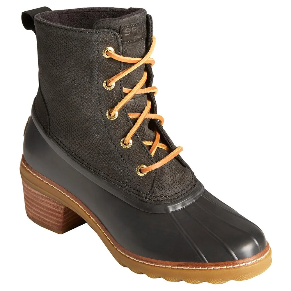 Sperry Saltwater Heel Embossed Round Toe Lace Up Boots 2