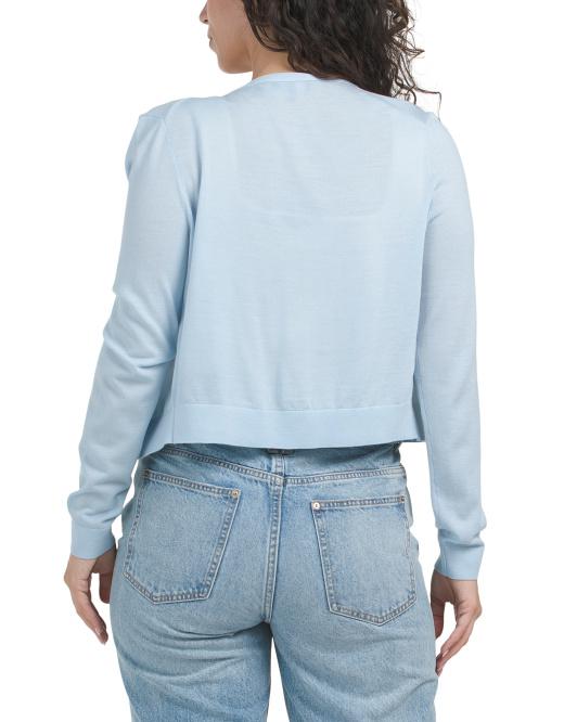 Theory Merino Wool Blend Cropped Cardigan