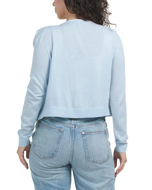 Theory Merino Wool Blend Cropped Cardigan 2