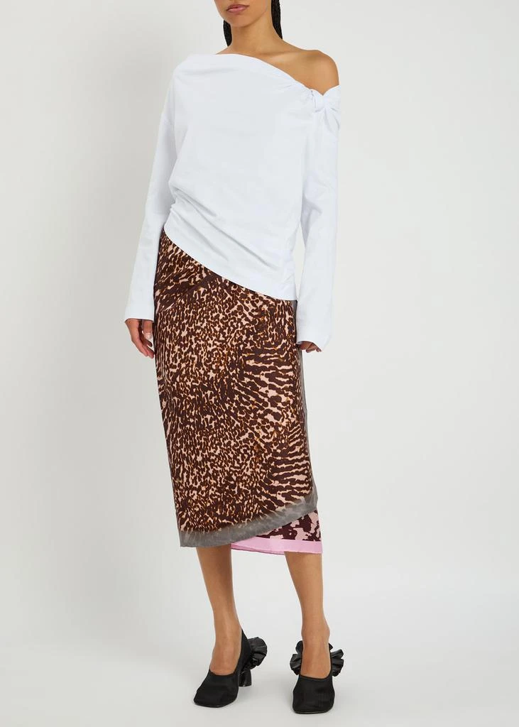 Dries Van Noten Scarfy printed silk midi wrap skirt 4