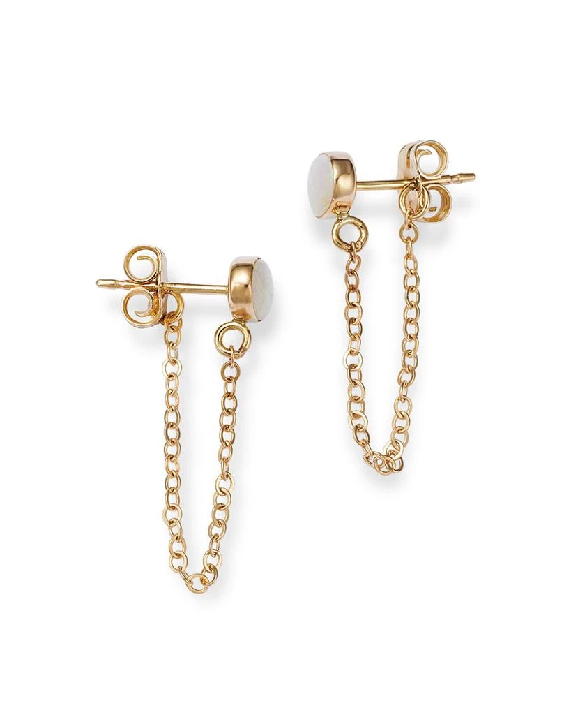 Bloomingdale's Opal Chain Drop Earrings in 14K Yellow Gold 4