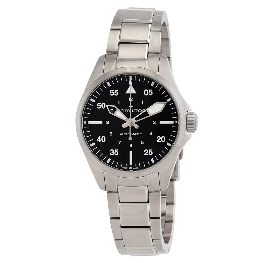 Hamilton Khaki Aviation Automatic Black Dial Ladies Watch H76215130 1