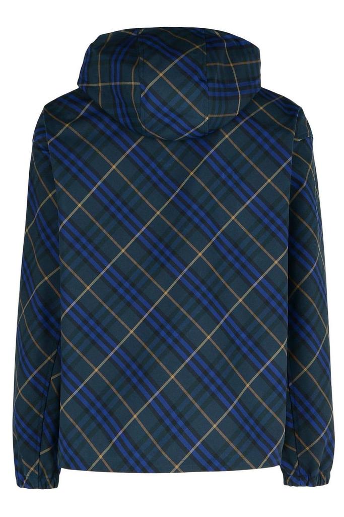 Shop Burberry Check-Pattern Hooded Jacket on Sale at BeyondStyle