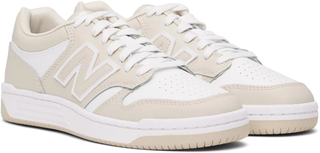 New Balance Beige & White 480 Sneakers 4