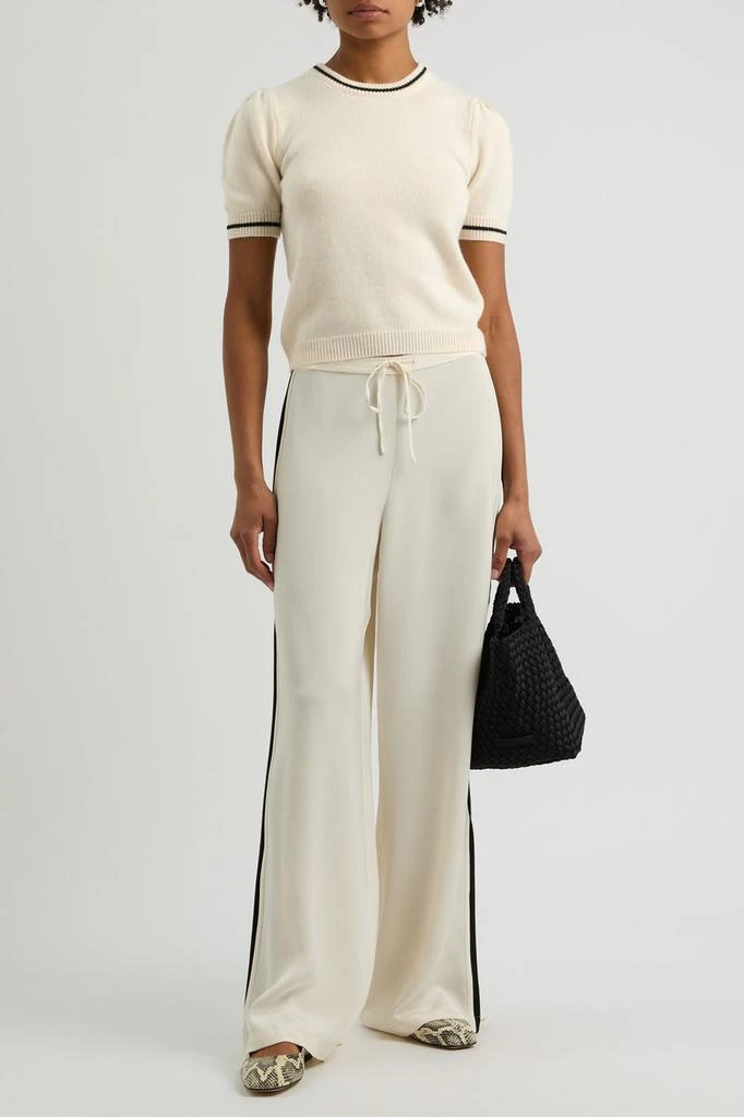 FRAME Stripe-trim cashmere T-shirt 4