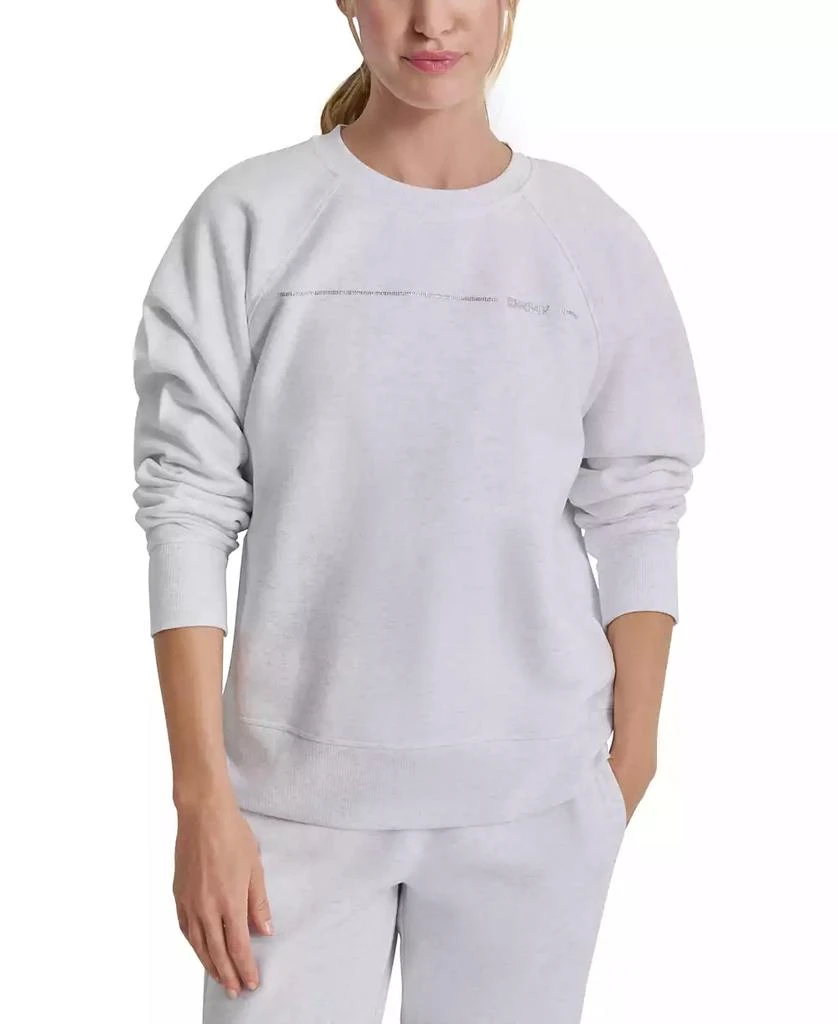 DKNY Women's Rhinestone Logo Fleece Sweatshirt 1