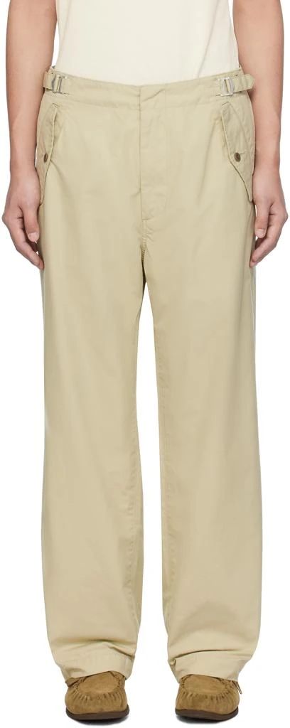 Nanamica Khaki Side Belt Wide Trousers 1