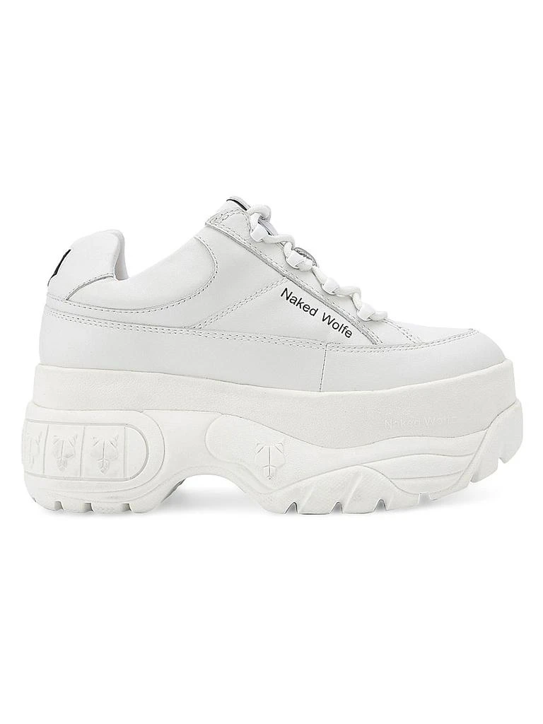 Naked Wolfe Sporty White Low Top Sneakers 1