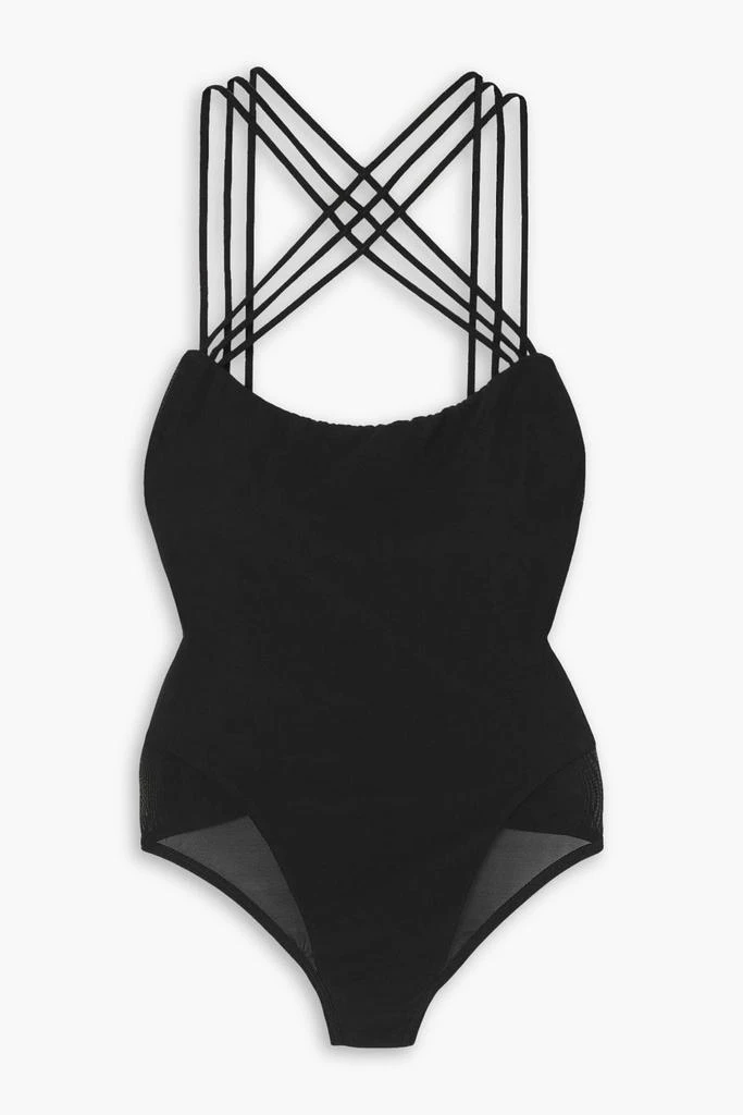 MARIKA VERA Mariah open-back stretch-jersey and mesh thong bodysuit 1