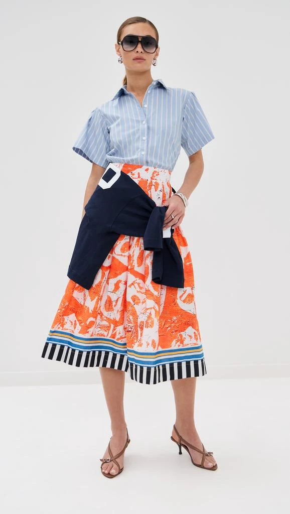 STELLA JEAN Striped Floral Midi Dress 4