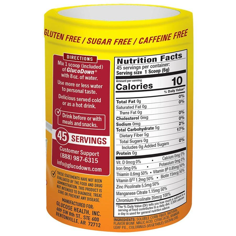 GLUCODOWN Blood Sugar Maintenance Drink Mix Peach Mango 2