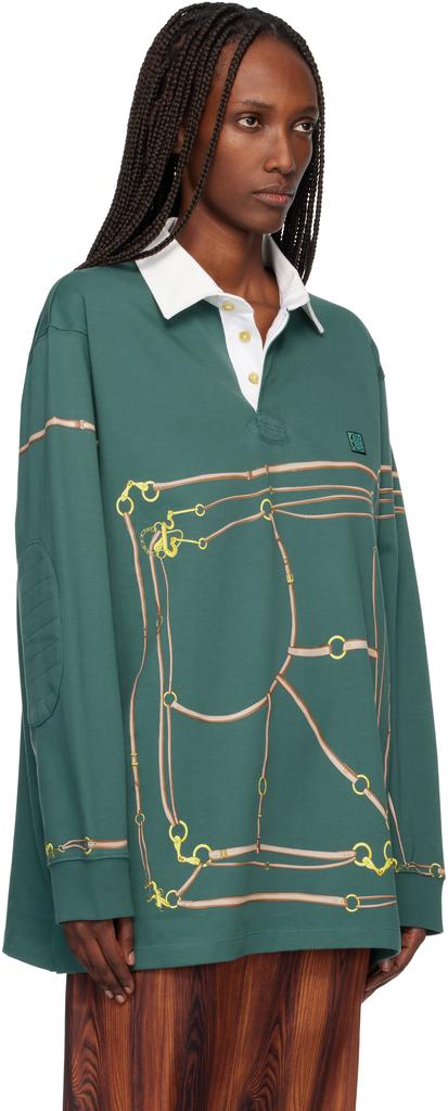 Conner Ives Green Belt Printed Rugby Polo