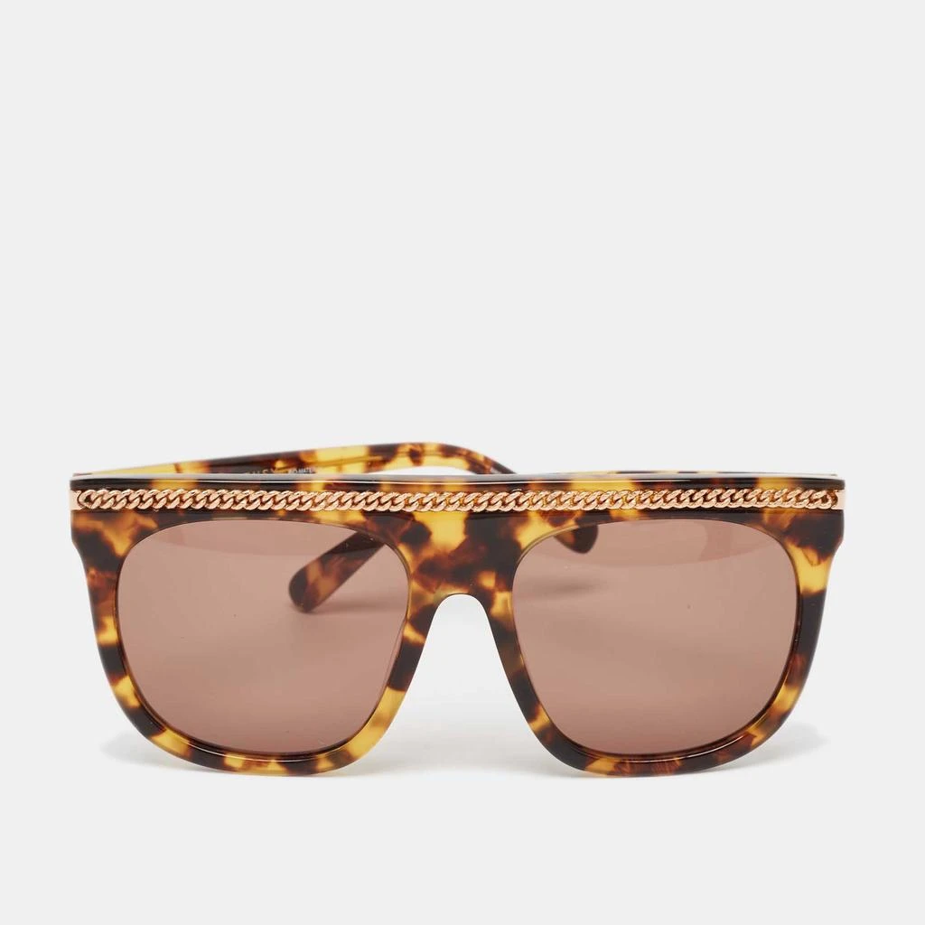 Stella McCartney Stella McCartney Tortoise Brown Falabella Chain Square Sunglasses 1