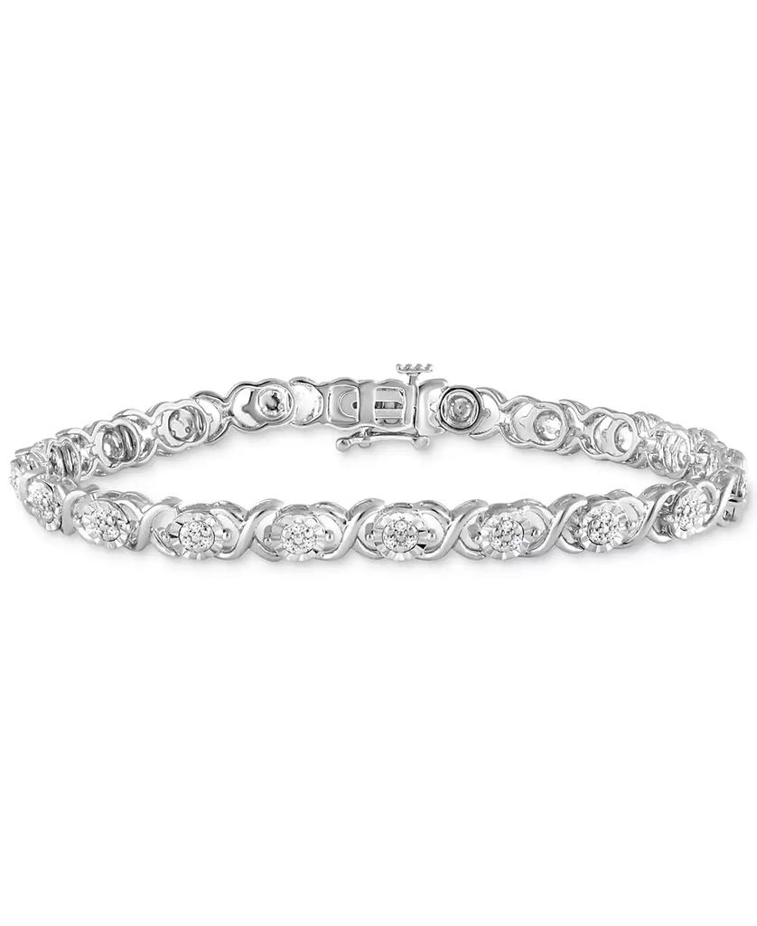 Macy's Diamond Link Bracelet (1/4 ct. t.w.) in Sterling Silver or 14k Yellow Gold Over Sterling Silver