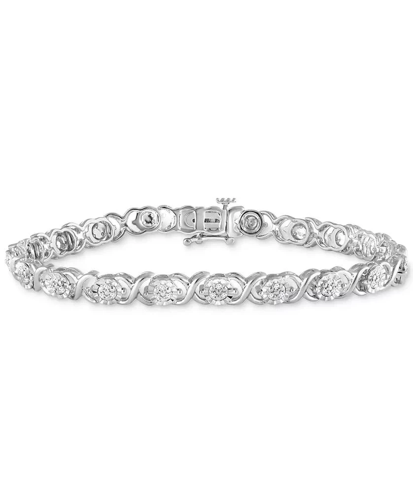Macy's Diamond Link Bracelet (1/4 ct. t.w.) in Sterling Silver or 14k Yellow Gold Over Sterling Silver 2