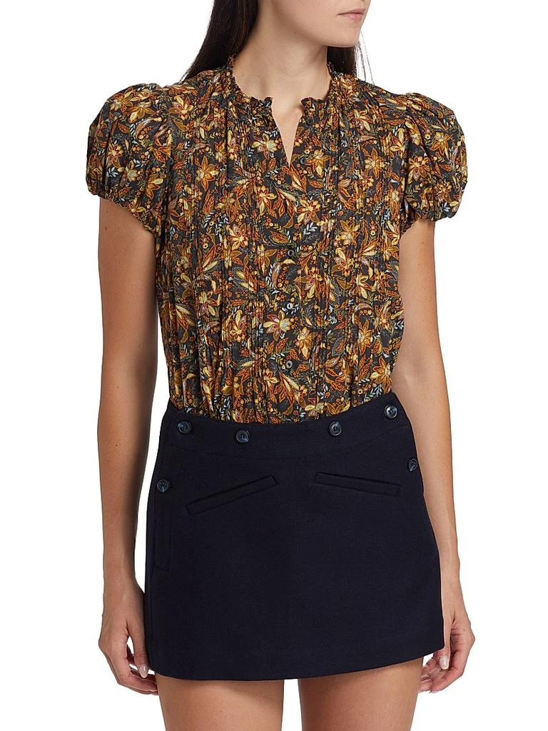 DÔEN Millie Floral Cotton Short-Sleeve Blouse 3