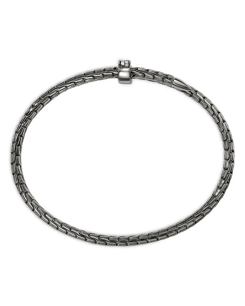 John Hardy Sterling Silver Spear Diamond Pavé Flex Bypass Cuff Bracelet 5