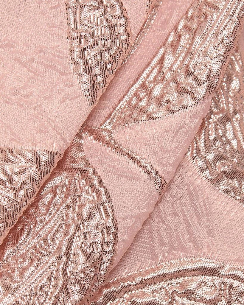 Talbot Runhof Metallic Floral Jacquard Draped One-Shoulder Gown 7