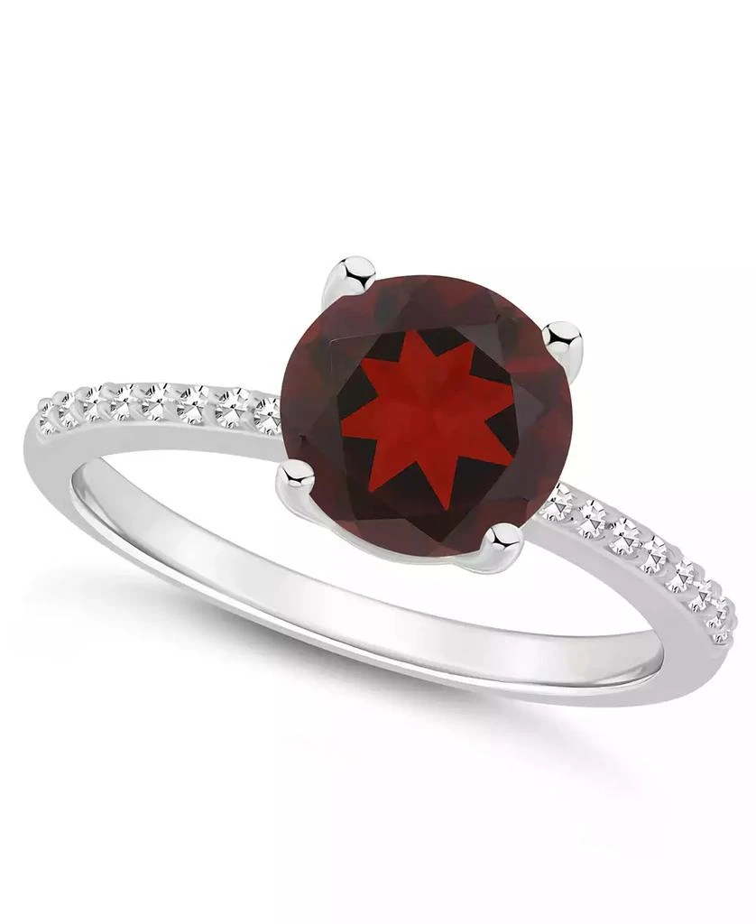 Macy's Women's Garnet (2-1/2 ct.t.w.) and Diamond (1/10 ct.t.w.) Ring in Sterling Silver 1