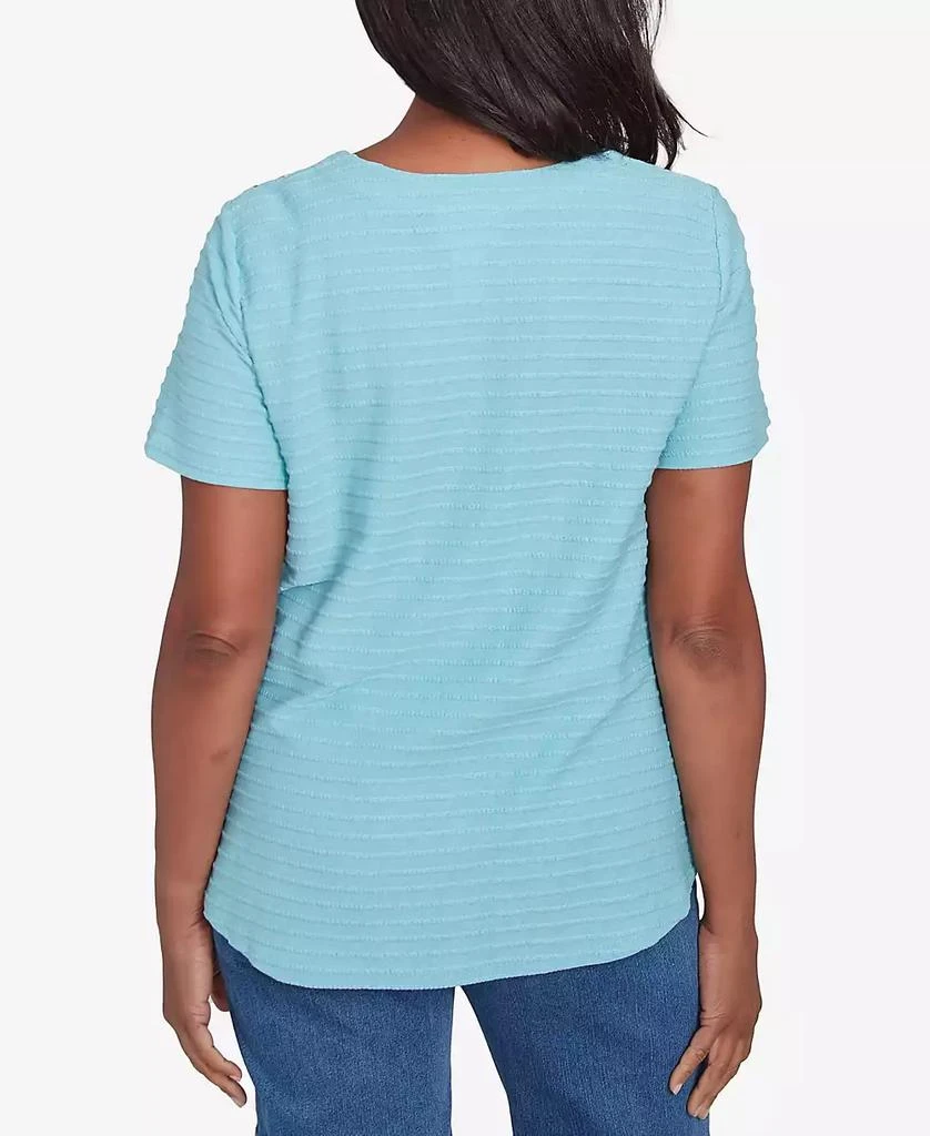 Alfred Dunner Petite Classics Solid Textured Short Sleeve T-Shirt 6