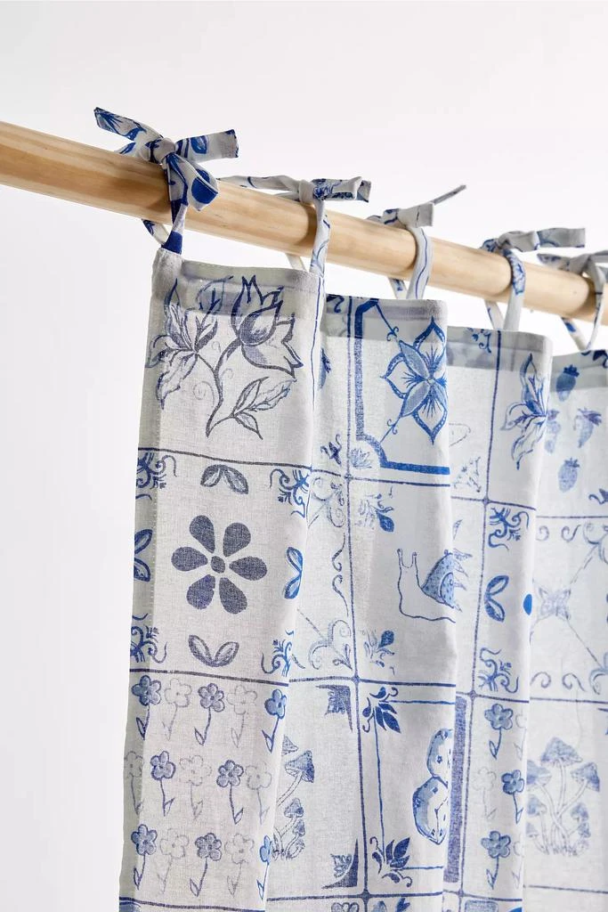 Urban Outfitters Mariana Tile Patterned Café Curtain Set 4