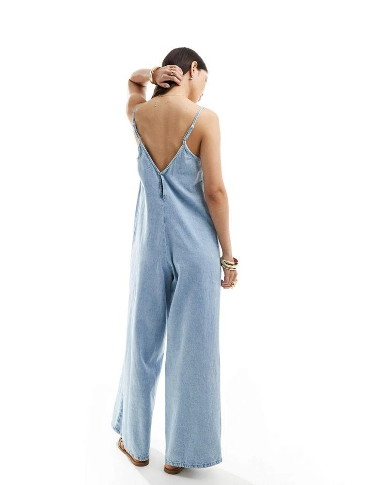 ASOS ASOS DESIGN soft denim jumpsuit in light wash 2