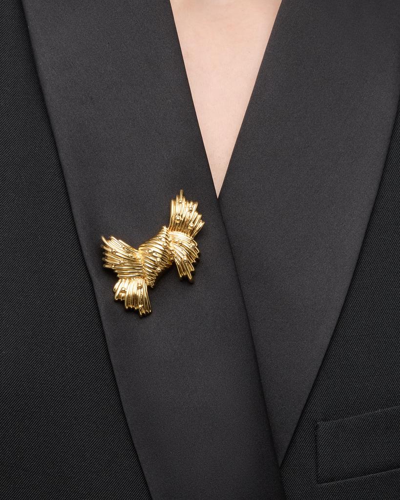NM Estate Estate 18K Yellow Gold Tiffany Knot Bow Pin