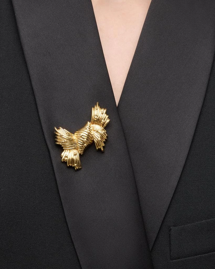 NM Estate Estate 18K Yellow Gold Tiffany Knot Bow Pin 2