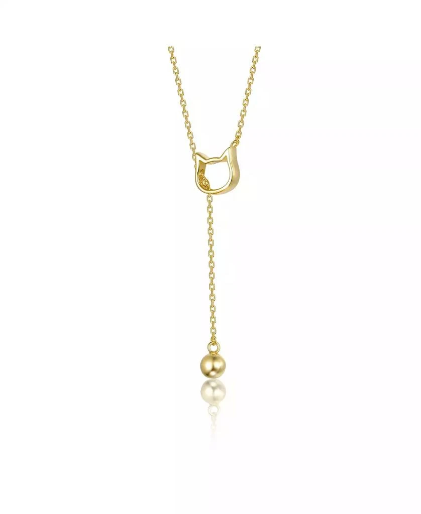 GiGiGirl Kids 14K Gold Plated Cat Outline Pendant Necklace 3