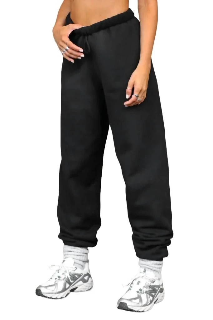 Joah Brown Oversized Jogger Pants In Black Terry 1